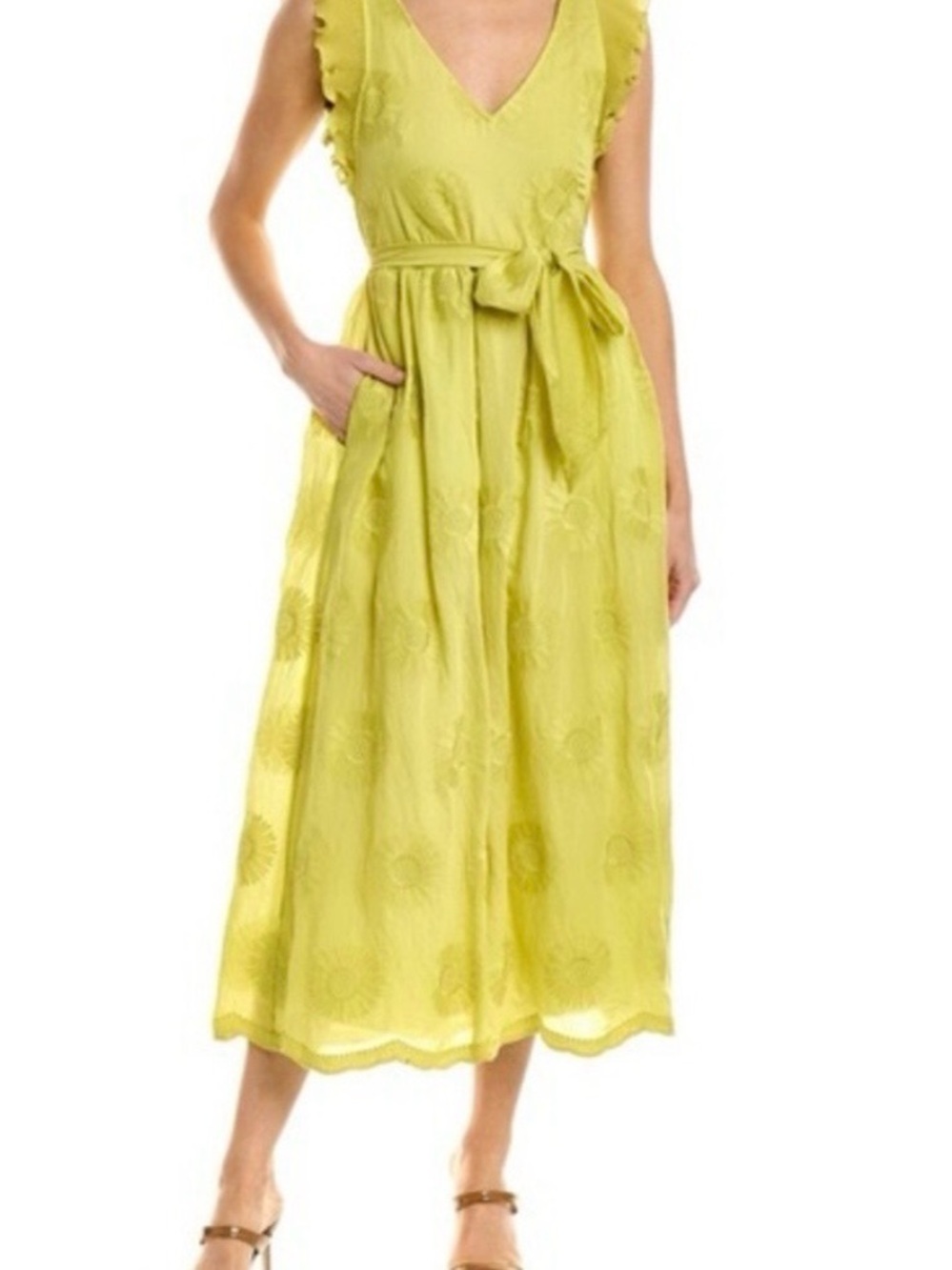 Kate Spade New York Bloom Organza Dress in Citronelle midi 6